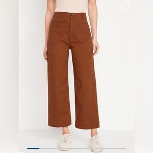 Wide-leg high waist cropped pants